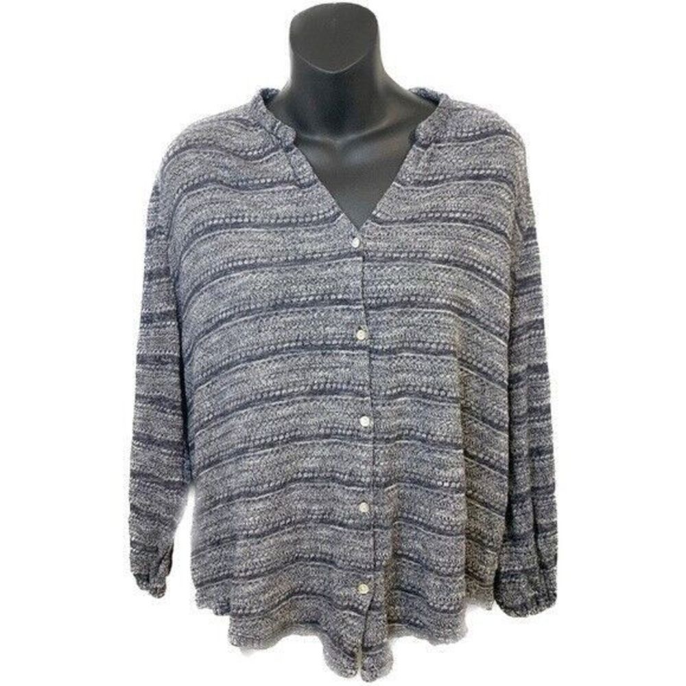 Lucky Brand‎ Button Up Front Knit Top Lightweight Sweater Lacey Cardigan - Small